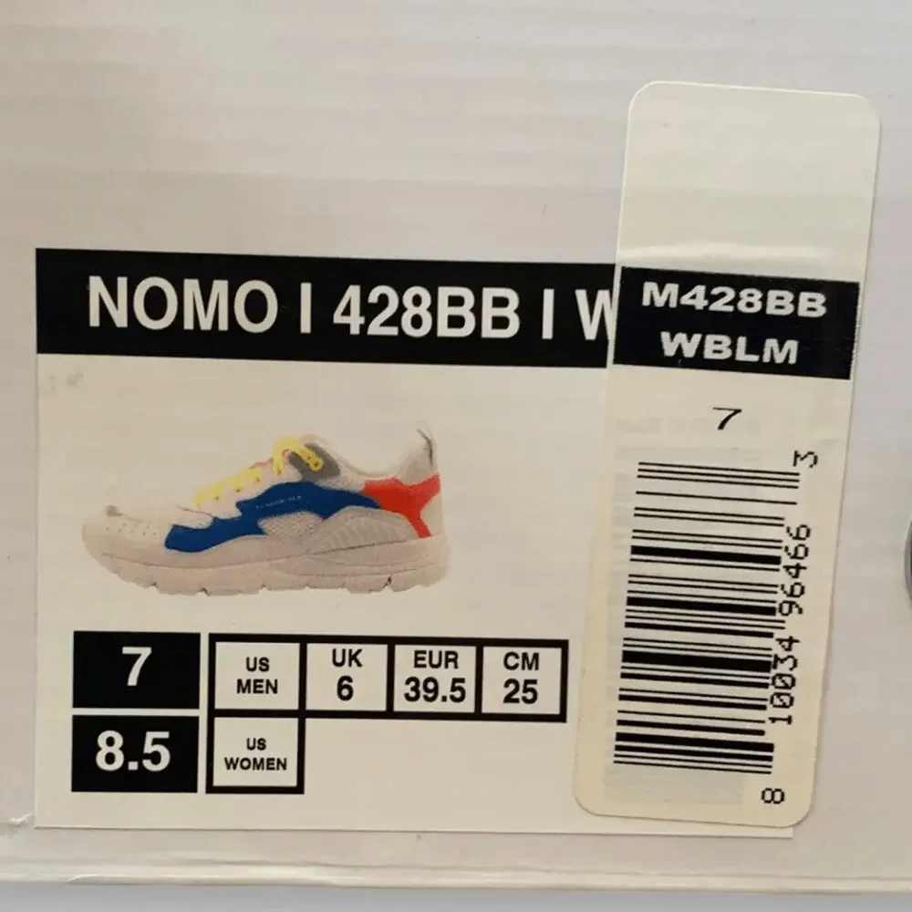 Brandblack Vibram Nomo Sneakers White Blue Coral Neon 7 Mens 8.5 Womens Unisex
